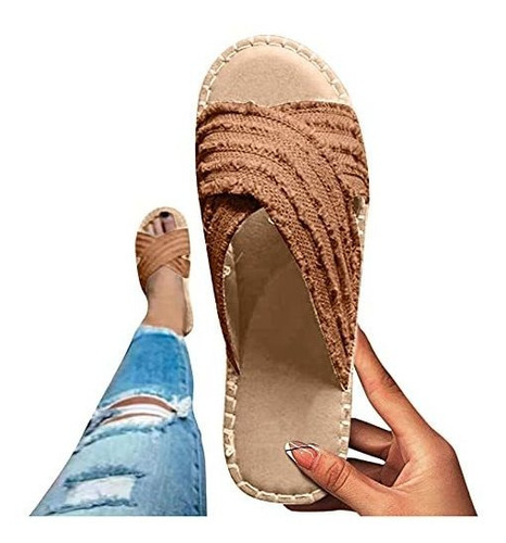 Melupa Slide Sandals For Women Summer Fashion Flat Sandals C 