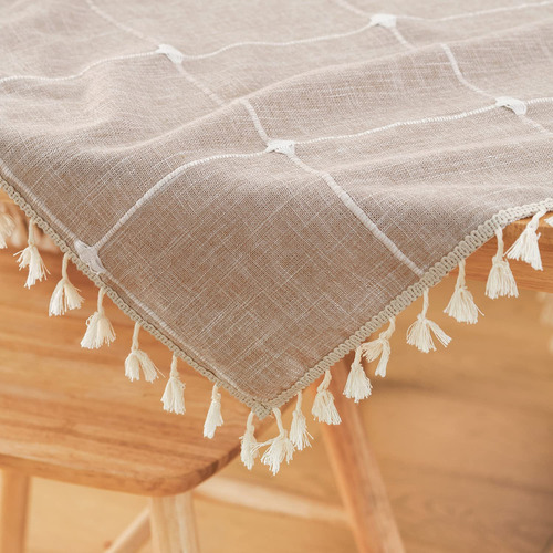 Manteles Rectangulares Impermeables Antimanchas Con Borlas 140x180cm