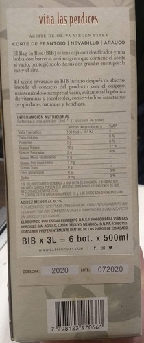 Las Perdices - Aceite De Oliva - Finca El Cortijo - 3lts Bib