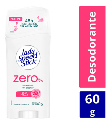 Desodorante En Barra Lady Speed Stick Zero Rose Petals 60g