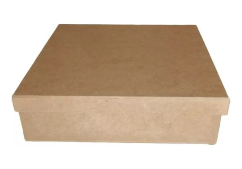 Caixa Quadrada Lisa Tampa De Sapato 25x25x7 Mdf Crú 