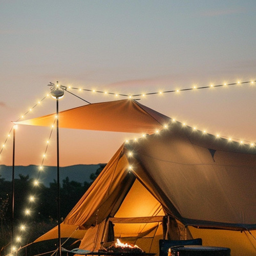 Cadena De Luces Solares Para Acampar Al Aire Libre Linterna
