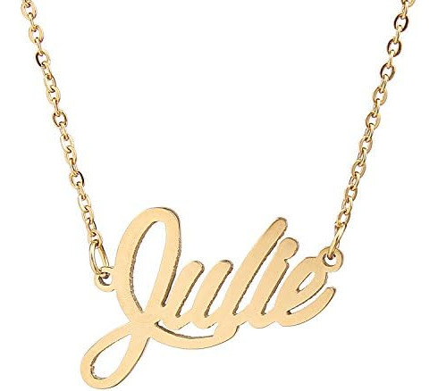 Aolo Collar Personal Chapado En Oro Con Nombre De Julie Coll