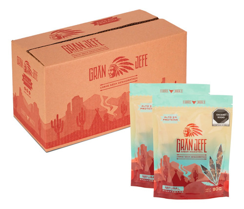 Carne Seca Gran Jefe 90gr Sabor Natural Caja Con 10pz