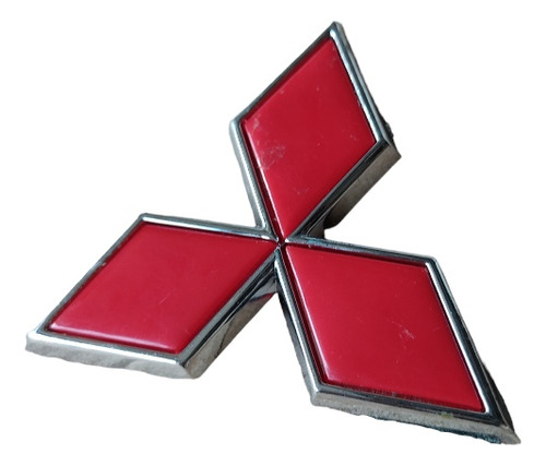 Emblema Logo Insignia Mitsubishi Rojo Adhesivo 6cm