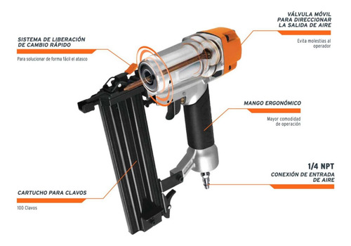 Clavadora Neumática Profesional Calibre 18 Truper