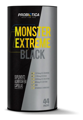 Suplemento Em Cápsulas Probiótica Monster Extreme Aminoácidos/vitaminas/creatina Em Pote De 540ml 44 Un