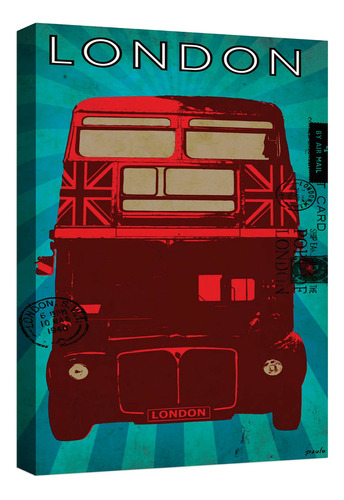 Cuadro Decorativo Canvas Poster Vintage Londres Color Poster Vintage Londres 2 Armazón Natural