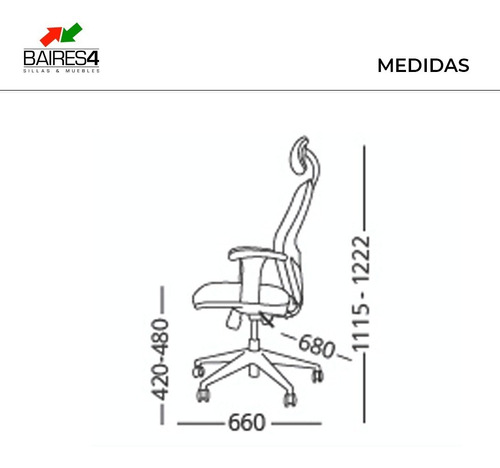 Imagen 2 de 2 de Sillón Ergonómico Citiz Con Ruedas Para Parquet | Contado