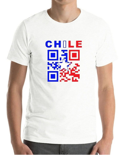Polera Chileno Qr Codigo  Bandera De Chile Fiestas Cueca