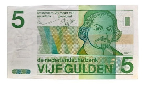 Billete Antiguo 5 Gulden De 1973  Pick - 95