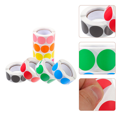 Etiquetas Adhesivas Con Puntos Pequeños, 8 Rollos