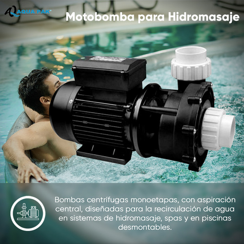 Aqua Pak Motobomba Para Hidromasaje/spa Nova30-1230 / Hp 3 2.2 Kw De 230v (monofásico) / Bomba Para Recircular Agua En Tinas De Hidromasaje