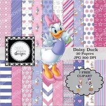 Comprar Kit Imprimible  Daysy Duck  7 Imagenes - 30 Fondos Ver Promo