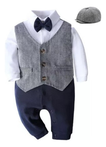 Traje De Mamelucos Bebé Niño Caballero Con Sombrero 2 Pi [u]