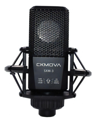 Micrófono Sxm-3 De Estudio Ckmova Color Negro
