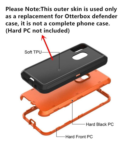 Funda Exterior Tpe Compatible Otterbox Defender iPhone XR Negro.