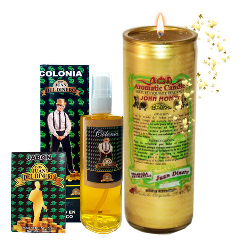 Veladora Juan Dinero - Dinero, Saldar Deudas, Éxito Kit 3 Pz