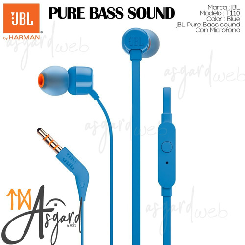 Jbl T110 Auriculares In Ear Microfono Pure Bass Sound