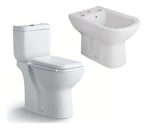  Juego De Baño Inodoro Largo Descarga Dual Con Bidet 