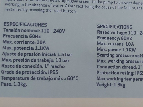 Imagen 3 de 6 de Press Control Sensor De Flujo Bomba De Agua 110v 60hz