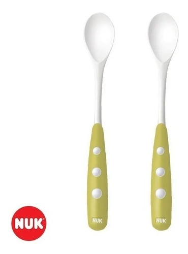 Set 2 Cucharas Bebe Nuk Largas Plasticas + 6 Meses Papilla