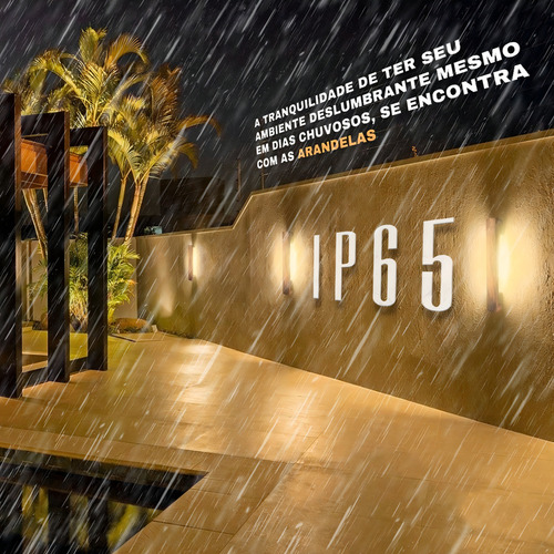 Arandela Led Luminária Linear Slim Alto Padrão Parede Muro Sol Chuva IP65 220V Luz Quente