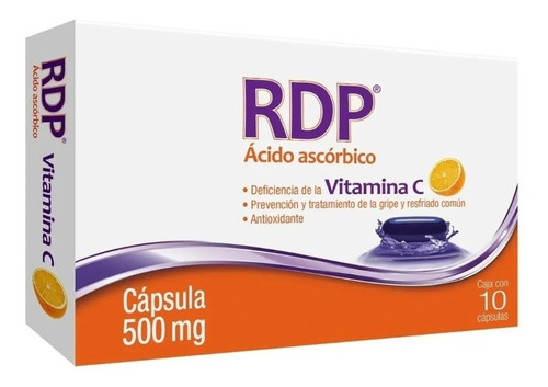 Rdp Ácido Ascórbico Vitamina C Antigripal 500mg 10 Caps