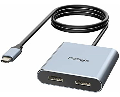 Adaptador Usb C A Hdmi Dual 4k 60hz, Splitter 2