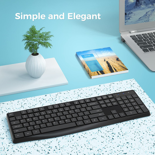 Teclado Inalámbrico Lovaky Mk98 2.4g Ergonómico De Tamaño Co