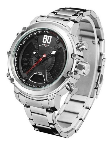 Relógio Masculino Original Prata Aço Anadigi Frete Grátis