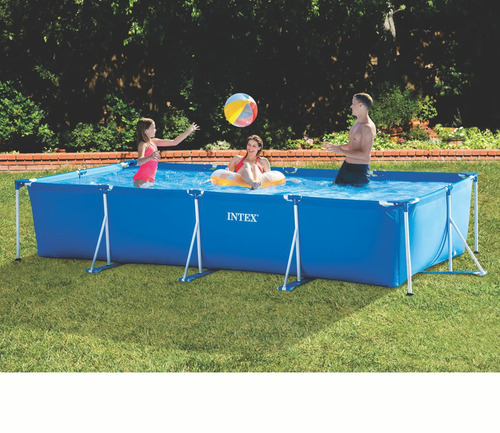 Piscina estructural rectangular Intex 28272 con capacidad de 3834 litros de 300cm de largo x 200cm de ancho azul diseño mosaico