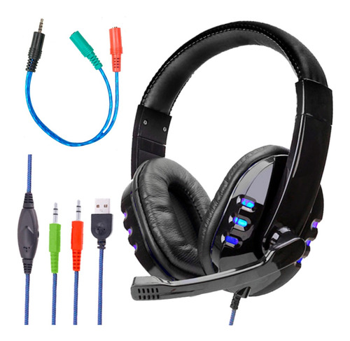 Imagen 1 de 10 de Auricular Gamer Pc Ps4 Xbox Gaming Con Microfono Led Envios