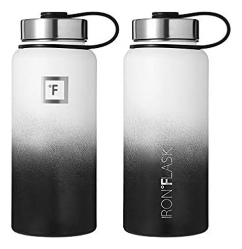 Termo Iron Flask Botella Deportes 32 Onzas Negro/blanco