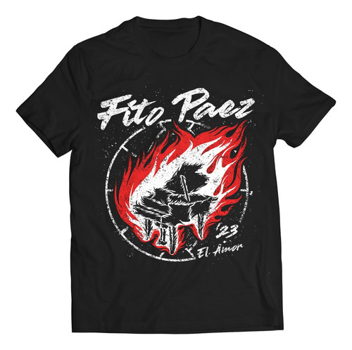 Camiseta Fito Paez El Amor Burning Piano Rock Activity