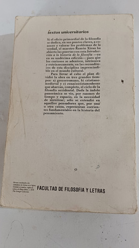 Introducción A La Historia De La Filosofía - Ramon Xirau (Usado)
