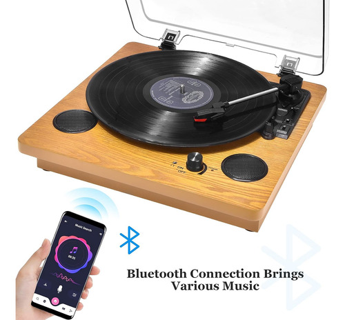 Tocadiscos Popsky De 3 Velocidades C/ Bluetooth Y Bocina