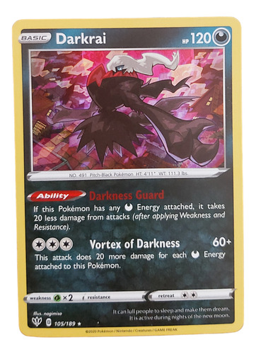 Darkrai Holo 105/189 Carta Pokemon 