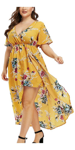 El Vestido Gordita Floral Hasta La Cintura Dobladillo [u] [u