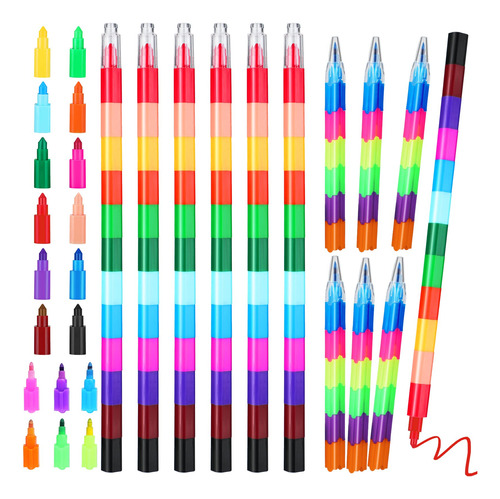 14 Crayones Apilables Apilables Para Construir, Lápices Co.
