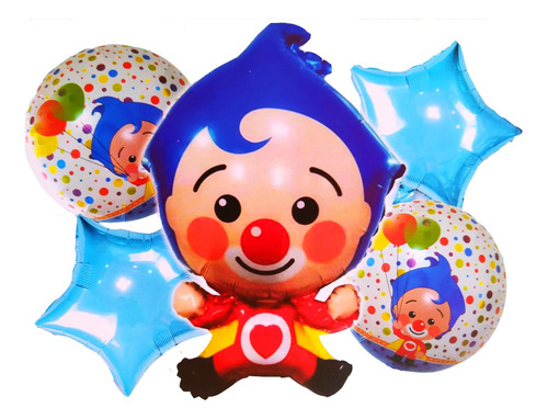 Set Globos Payaso Plim Plim Fiesta Cumpleaños Niños  