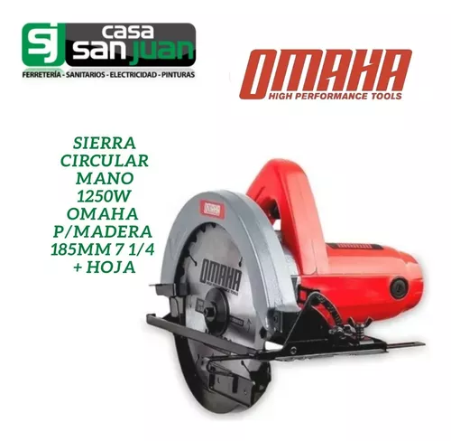 Sierra Circular Mano 1250w Omaha P/madera 185mm 7 1/4 + Hoja