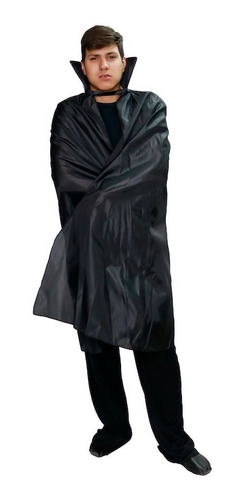 Imagen 9 de 10 de Disfraz Capa Vampiro Larga Negra