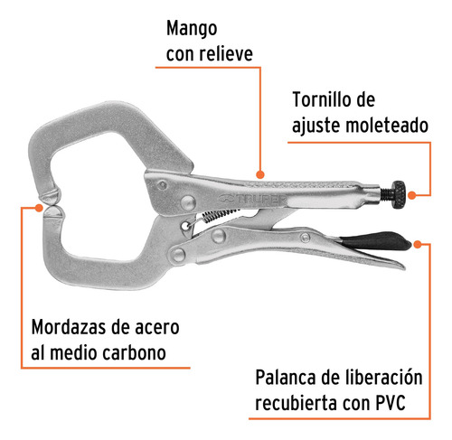 Pinzas Presion Tipo C 6´ Mordaza Fija Sujecion Acero 17416