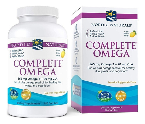 Omega 3 Complete De Limón Nordic Naturals 180 Caps ,