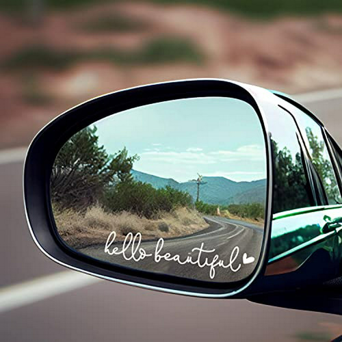 Vinilo Espejo Retrovisor Hermoso, Autoadhesivo, Regalo Mujer