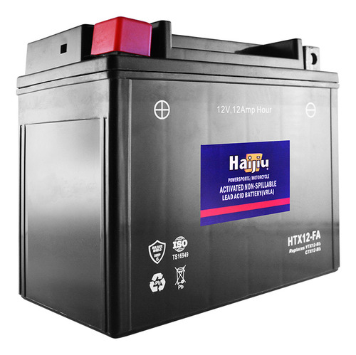 Batería Moto Haijiu Htx12-fa Agm Gel Libre Mantenimiento