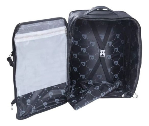 Mochila Carry On De Viaje Usb Fuelle Lisa Color Negro Diseño De La Tela Liso