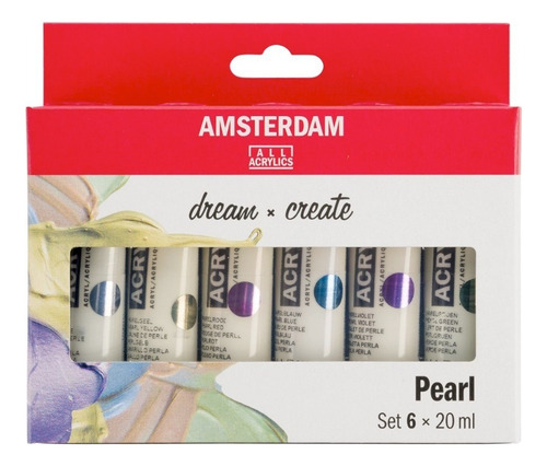 Amsterdam Set 6 Acrílicos 20ml Colores Perlados (pearl)