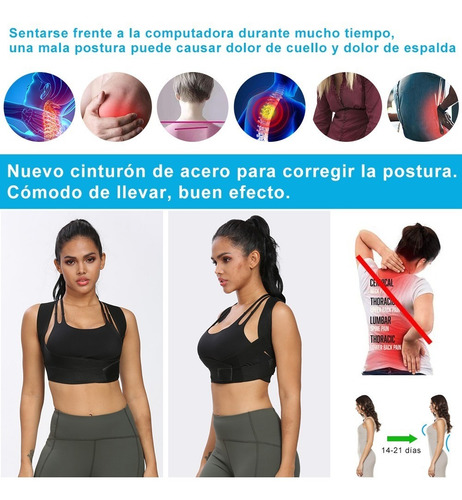 Imagen 7 de 8 de Faja Correctora Postural Chaleco Ajustable
